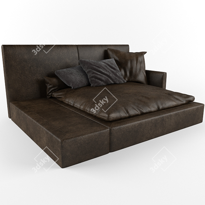 Frigerio Leather Sofa 3D model image 1