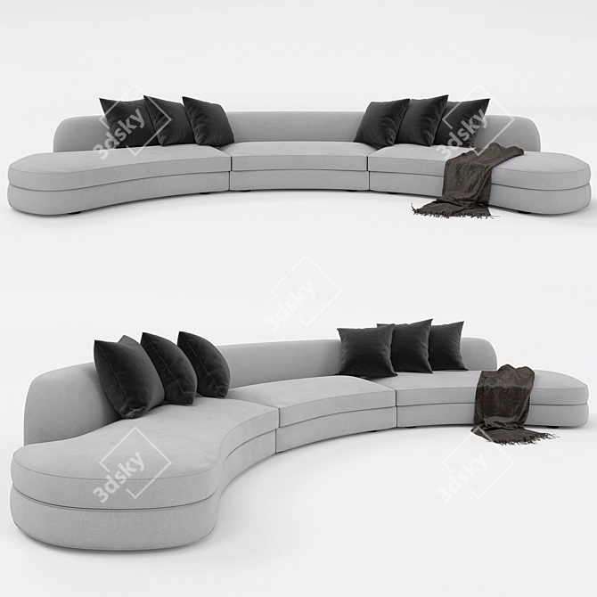 Luxe Comfort Sofa 3D model image 1