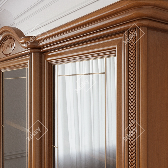 Italian Three-Door Glass Display Cabinet 3D model image 2