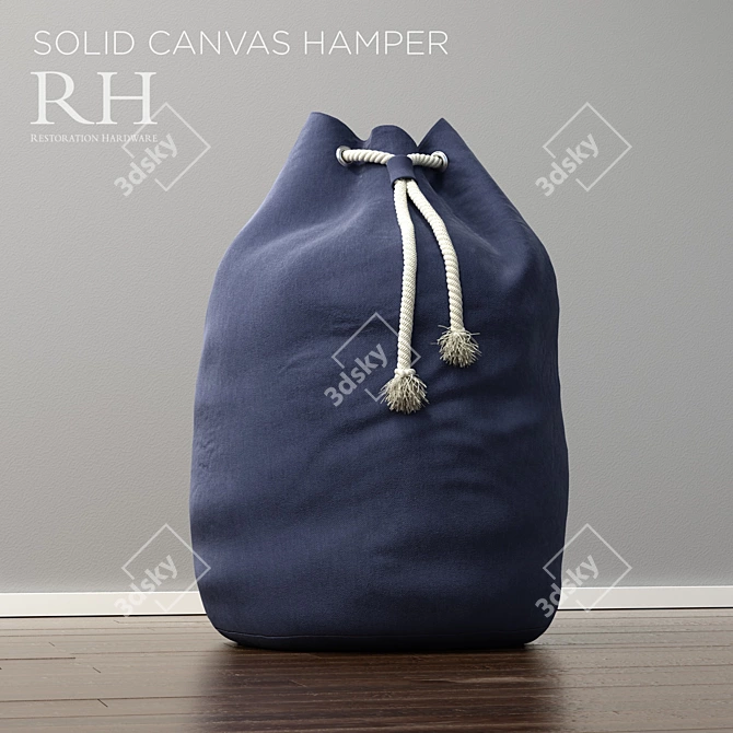 Durable Canvas Laundry Hamper 3D model image 1