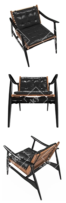 Mid-Century Elegance: Atra Chair by Luteca 3D model image 3