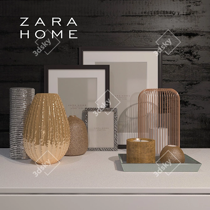 Zara Home Decor Set 3D model image 1