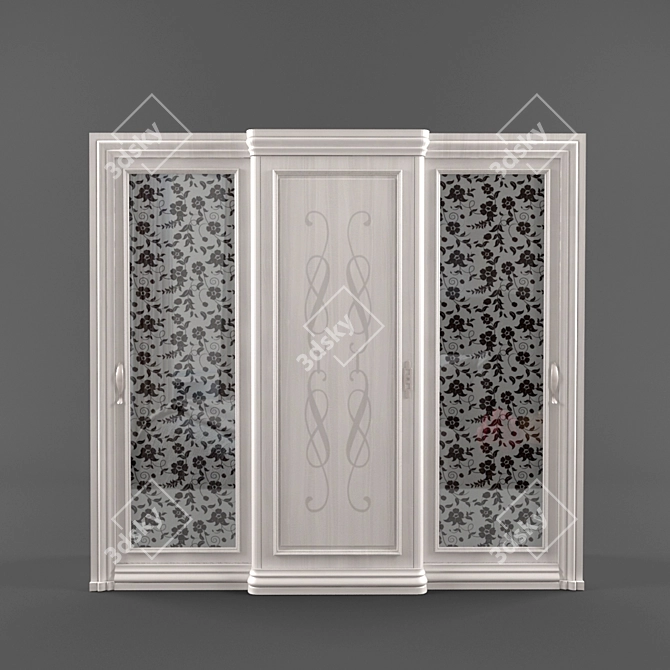 Timeless Elegance: Patterned Wardrobe 3D model image 2