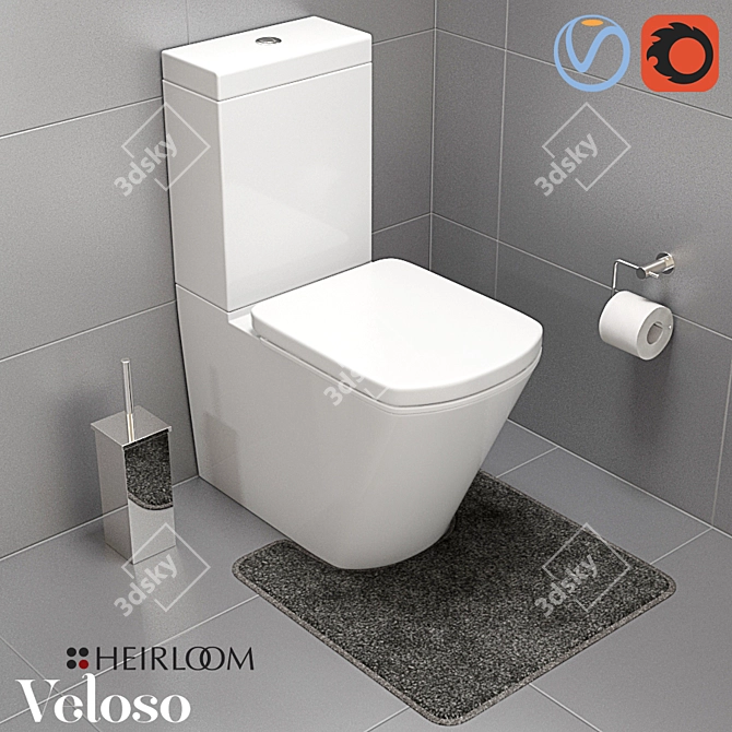 Veloso Wall Faced Toilet: Stylish and Modern 3D model image 1