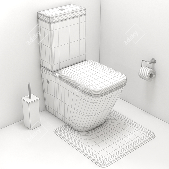 Veloso Wall Faced Toilet: Stylish and Modern 3D model image 2