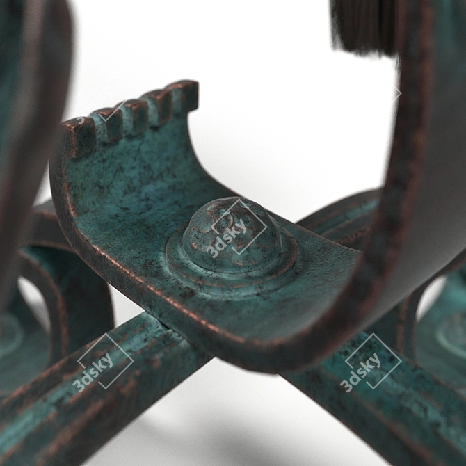 Elegant Iron Fireplace Accessories 3D model image 3