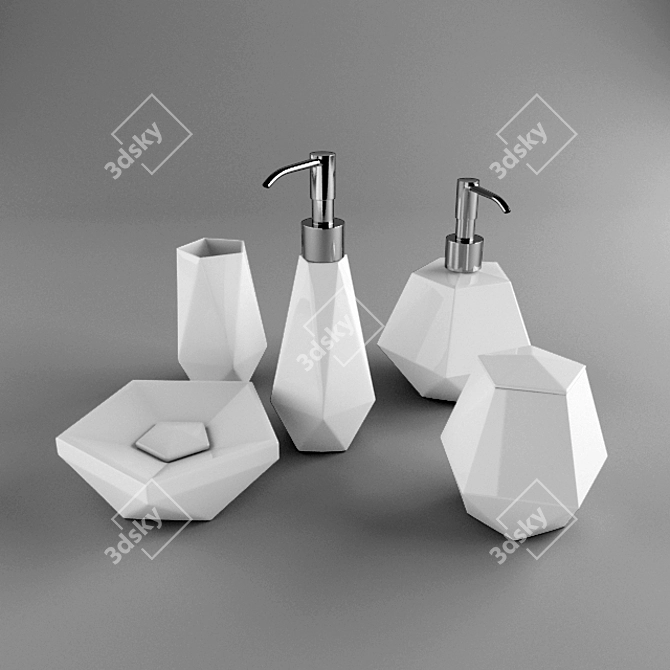 Sleek Modern Bathroom Accessories 3D model image 1