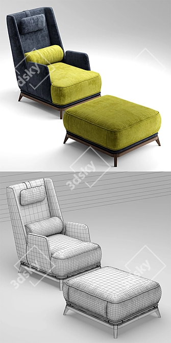 Luxury Opera Armchair: Elegant Comfort 3D model image 3