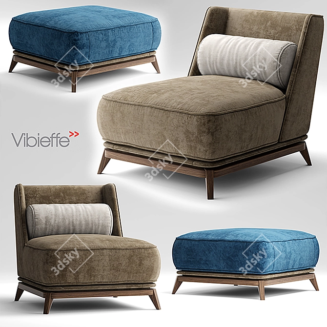 Elegant Comfort: Vibieffe OPERA Armchair 3D model image 1