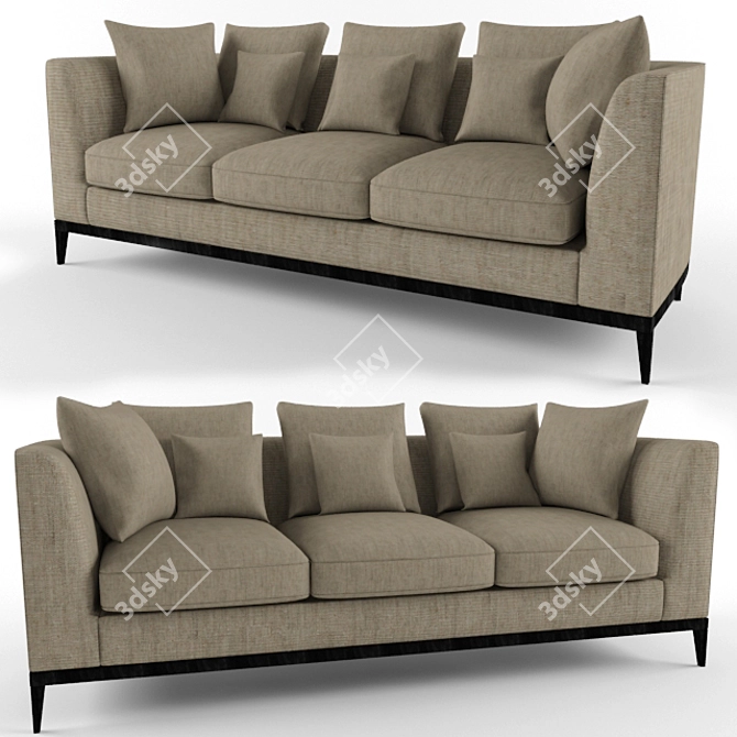 Linnell Rectangular Sofa, Upholstered in Fabric 3D model image 1