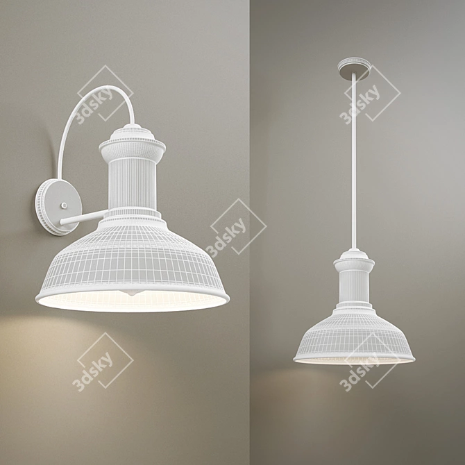 Transitional Outdoor Wall Lantern 3D model image 3