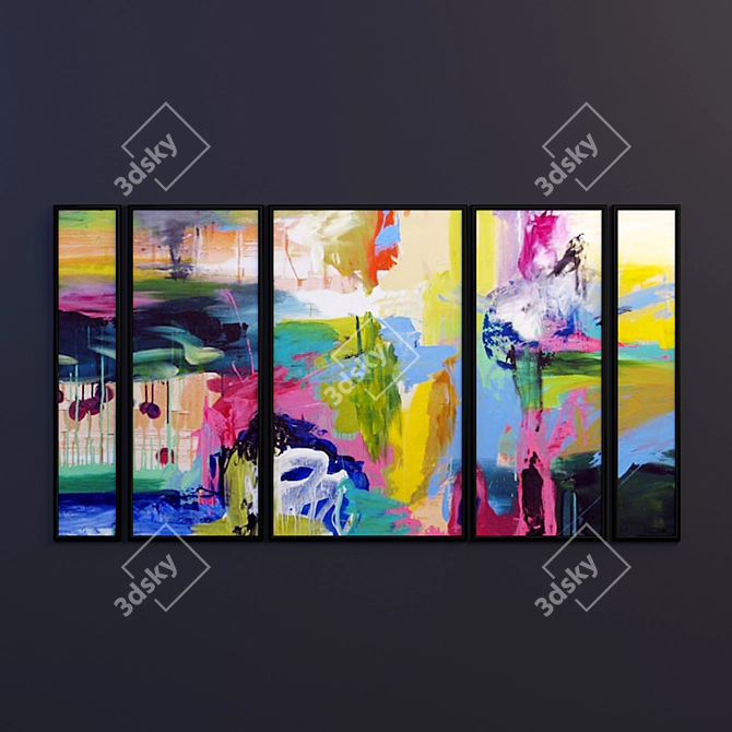 Abstract Art Paintings Set 3D model image 3