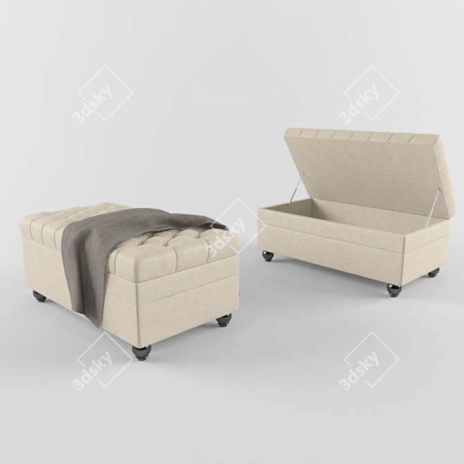 Cozy Cushy Ottoman 3D model image 1