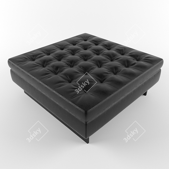 Adjustable Height Square Leather Ottoman 3D model image 1