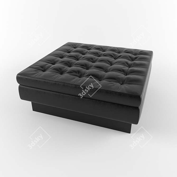 Adjustable Height Square Leather Ottoman 3D model image 2