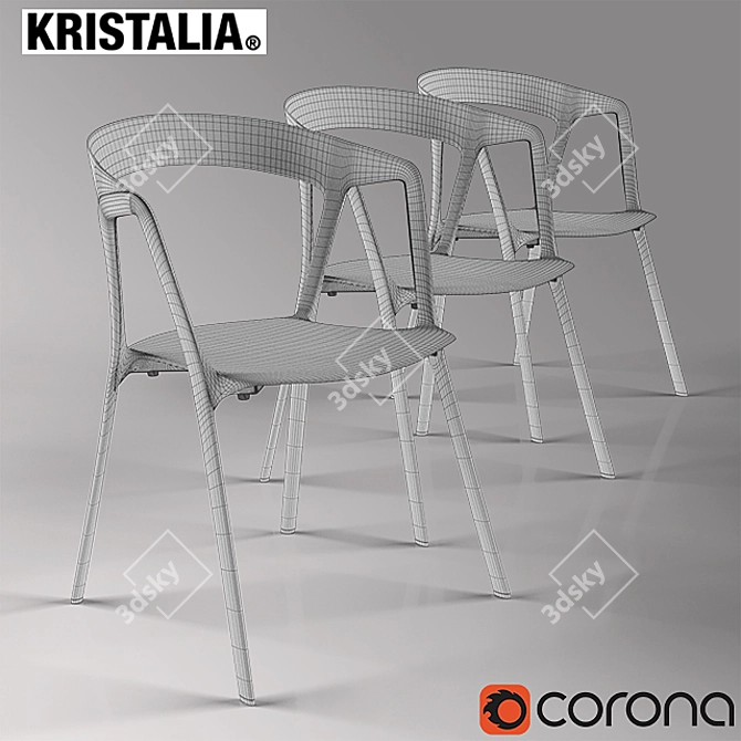 Modern Plastic Chair by Kristalia 3D model image 2