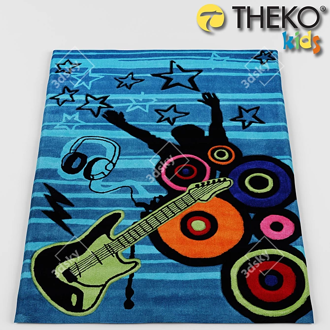 Theko Maui 3504 720: Beautiful Turquoise Carpet 3D model image 1