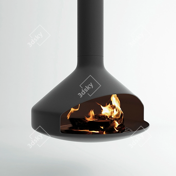 Sleek Ergofocus Fireplace 3D model image 1