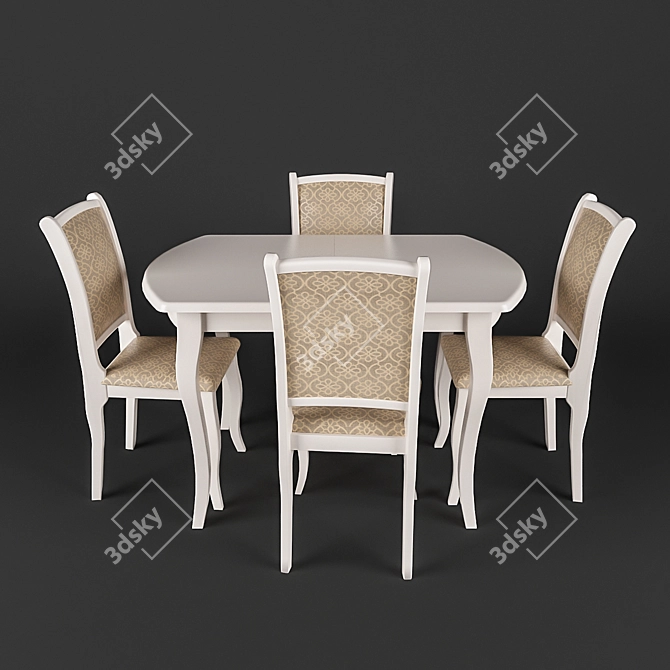  Modern Alicante Table Set 3D model image 3