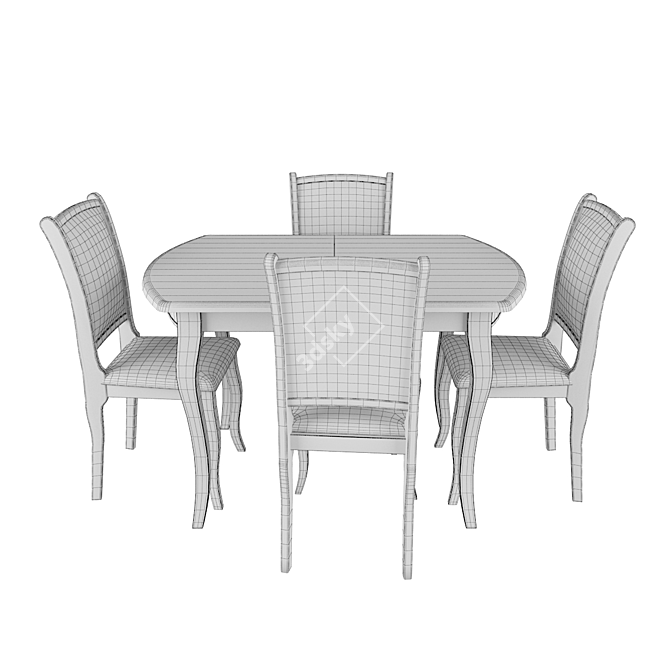  Modern Alicante Table Set 3D model image 2