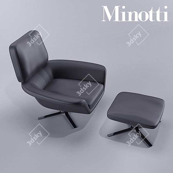 Luxury Minotti Blake Soft Armchair - Stylish and Comfortable 3D model image 2