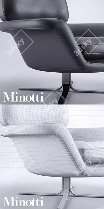Luxury Minotti Blake Soft Armchair - Stylish and Comfortable 3D model image 3