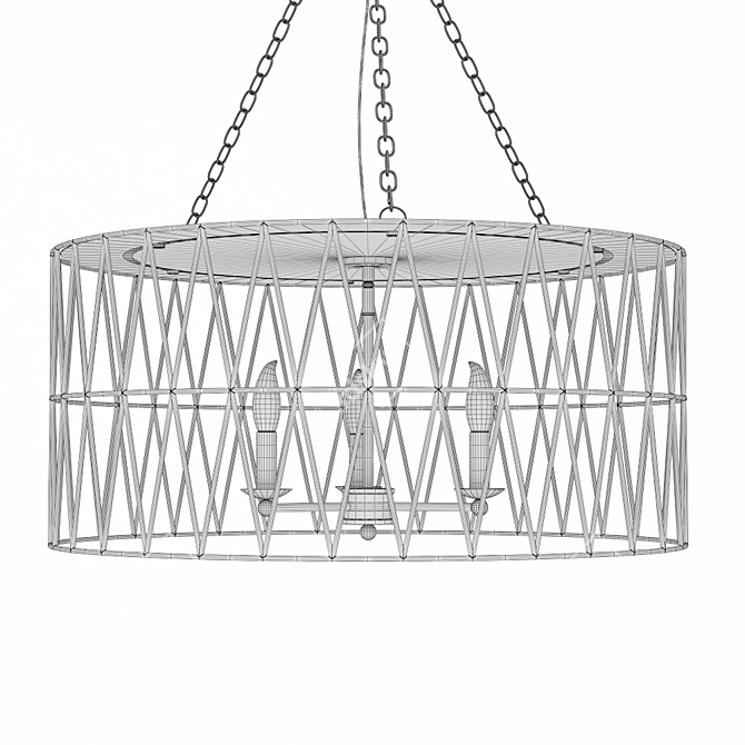 Elegant Grace Chandelier 3D model image 2