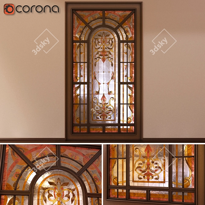 Artistic Garden Stained Glass 3D model image 1