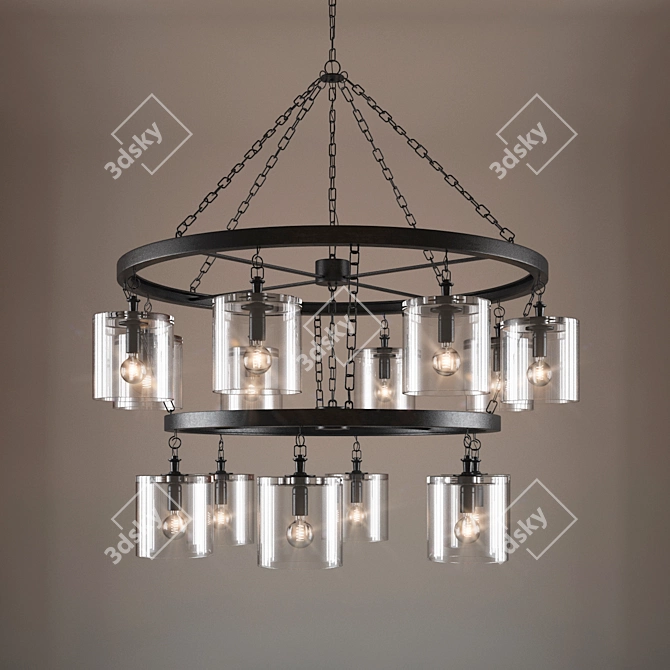 Restoration Hardware MASON Glass Pendant 3D model image 1