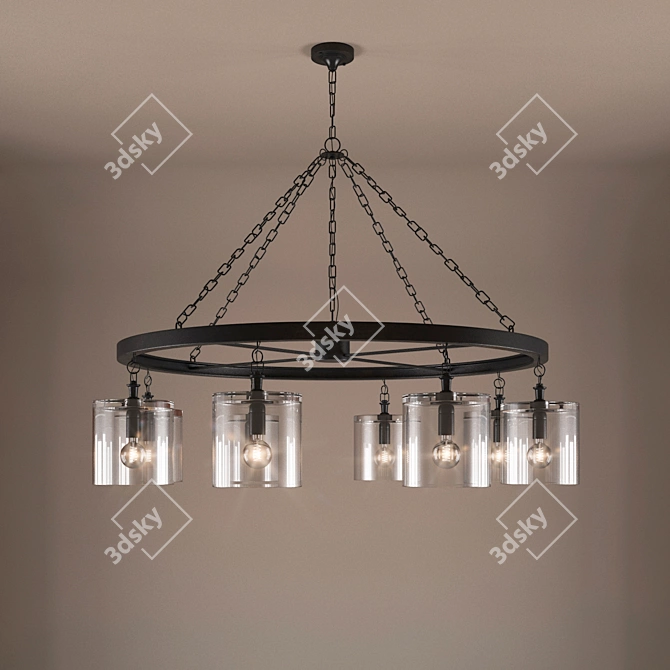 Restoration Hardware MASON Glass Pendant 3D model image 2