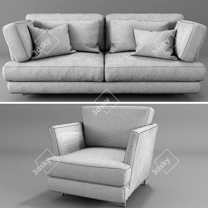 Bruehl Carousel Sofa Set 3D model image 2