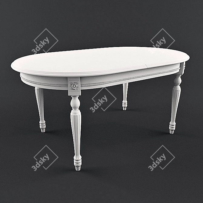 VERONA MOD Oval Extendable Dining Table 3D model image 1