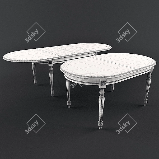 VERONA MOD Oval Extendable Dining Table 3D model image 3