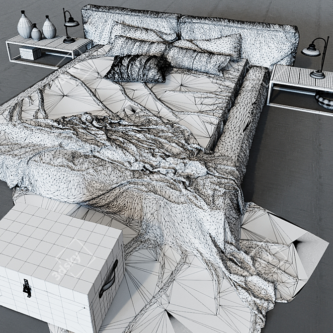 Illini Loft Bed Set 3D model image 2