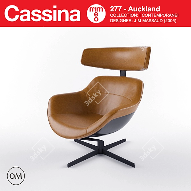 Elegant Cassina Highback Chair 3D model image 1