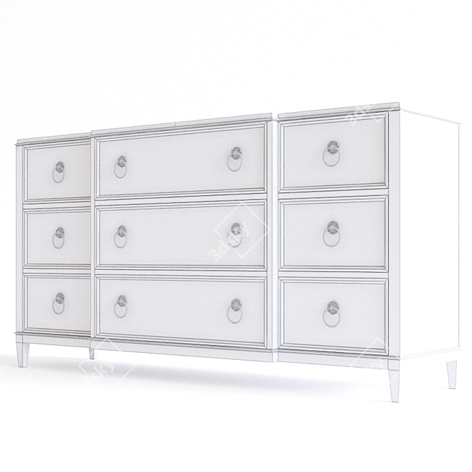 Sleek Modern Dresser 3D model image 3