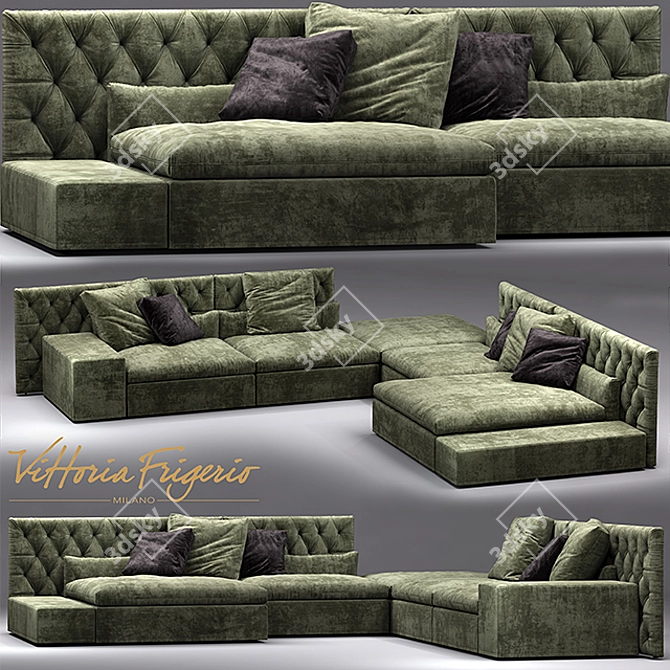 Frigerio Salotti: Luxury Dominio Capitonne Sofa 3D model image 1