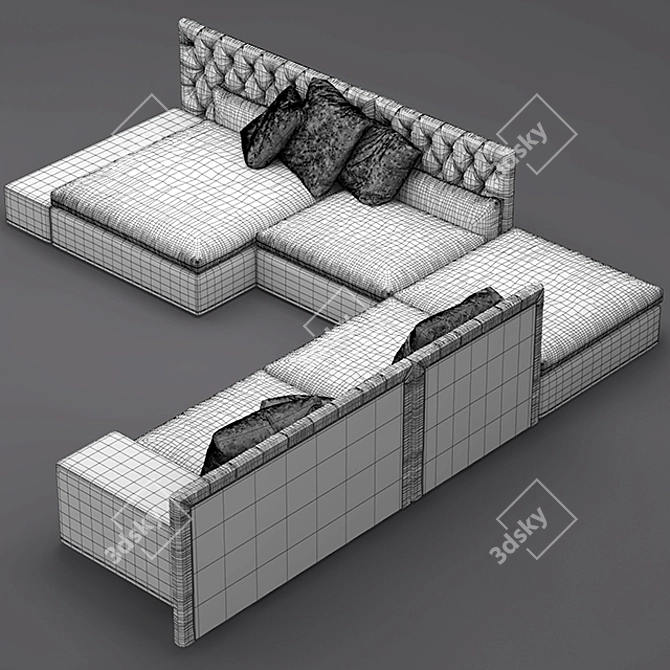 Frigerio Salotti: Luxury Dominio Capitonne Sofa 3D model image 3