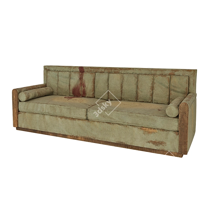 Vintage-inspired Midl Sofa 3D model image 1