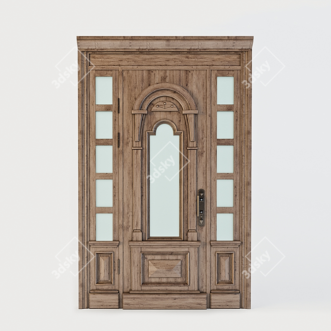  Custom Wooden Entrance Door | H2650 L1700 3D model image 1
