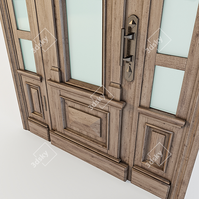  Custom Wooden Entrance Door | H2650 L1700 3D model image 2