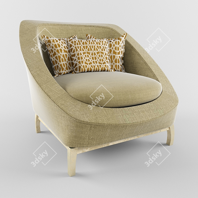 PASSION Armchair: Exquisite Capital Collection 3D model image 1