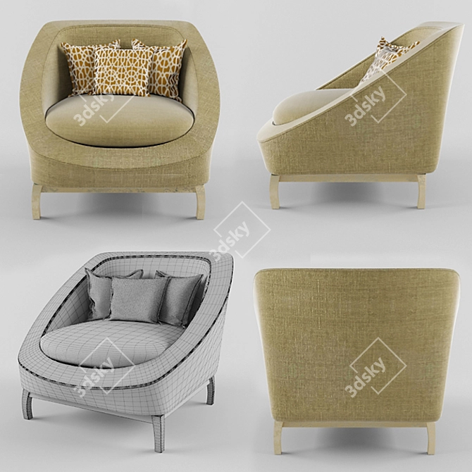 PASSION Armchair: Exquisite Capital Collection 3D model image 3