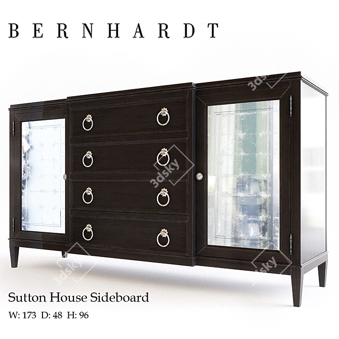 Modern Sutton Sideboard: Sleek Design 3D model image 1