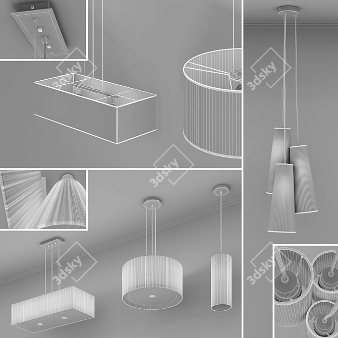 Title: Modern SLV Lamp Set 3D model image 3