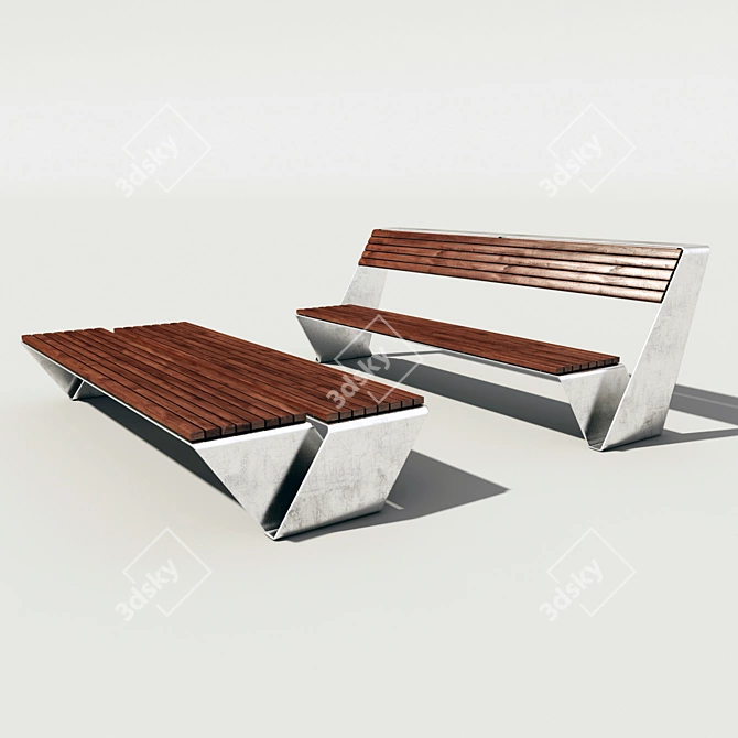 Modern Minimalistic Bench 3D model image 1