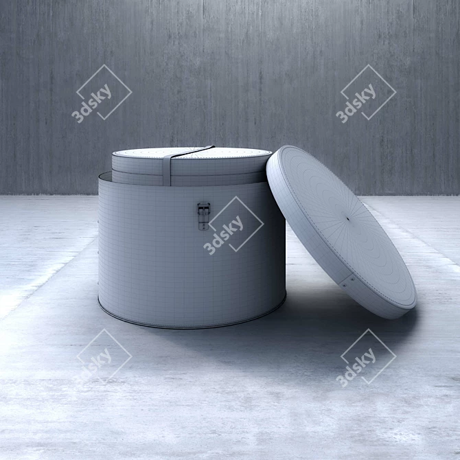 Zara Home Round Storage Box 3D model image 2