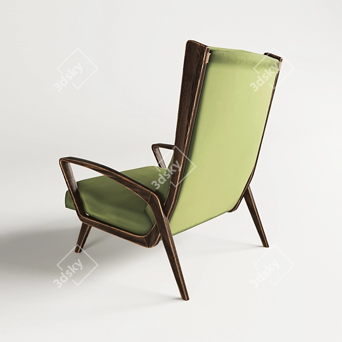 Title: Vintage Wood Chair | Poly Z 3D model image 2