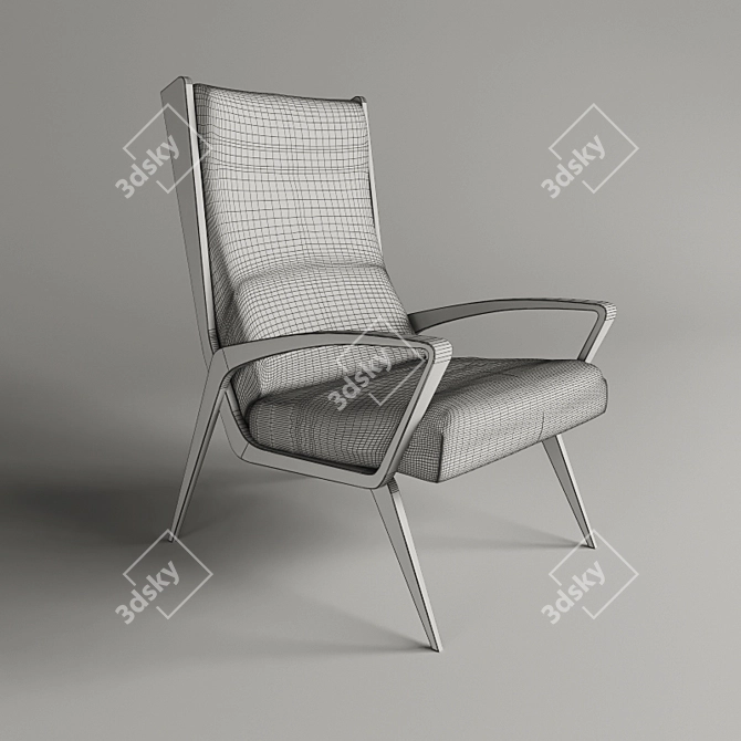 Title: Vintage Wood Chair | Poly Z 3D model image 3