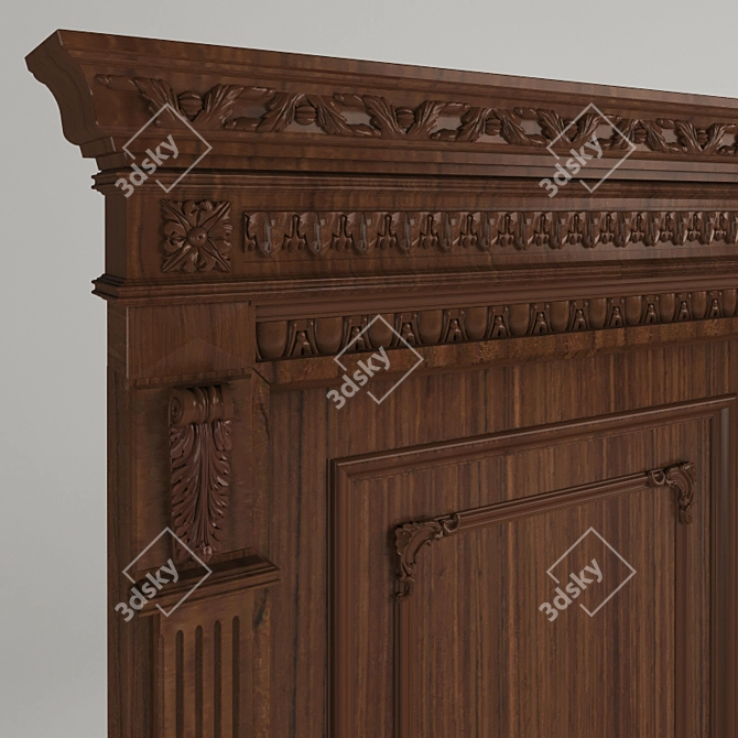 Elegant Classic Door 3D model image 2